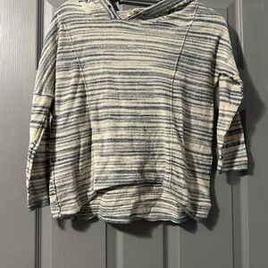 Lucky Brand Blue and Cream Knit Hoodie